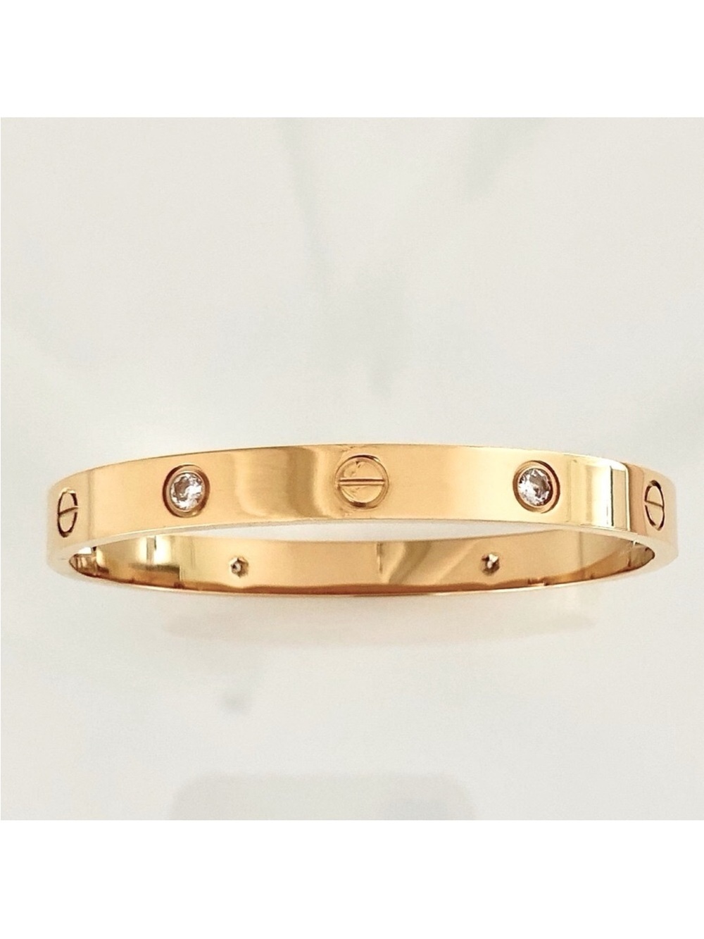 Generic Gold Screw Cuff Bangle Bracelet with Stones and Screwdriver